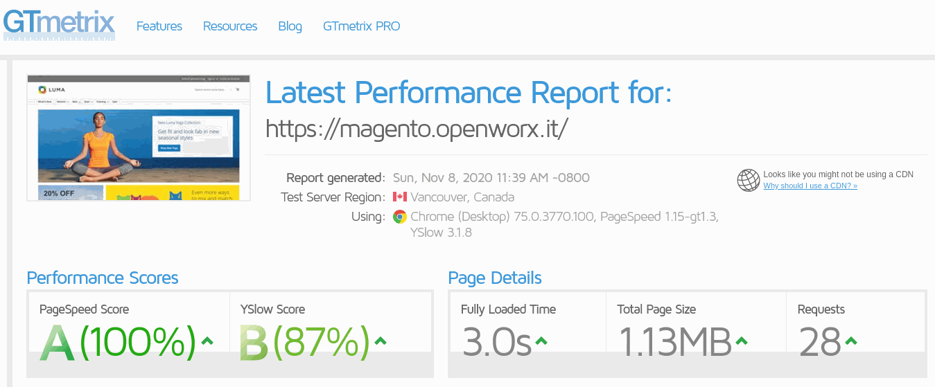 High Performance Magento Cloud vps met Varnish, NGINX en Redis 100% GTMetrix Score